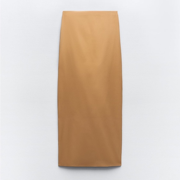 Zara stretching ruched caramel COORD SET skirt and top , 2 pieces - Picture 13 of 16